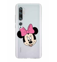 Xiaomi Mi Note 10 Uyumlu Kapak Minnie Mouse Tasarımlı Şeffaf Silikon Kılıf