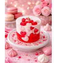 Mumelia Candles Kalp Masalı Pastası - Doğal Soya Dekoratif Hediyelik Mum