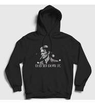 Presmono Unisex Siyah Cool David Bowie Kapüşonlu Sweatshirt 301880tt