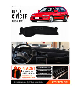 HONDA CIVIC EF (1988-1991) Uyumlu Torpido Örtüsü Torpido Kılıfı - Siyah