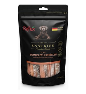 Reflex Snackies Füme Somon Etli Şerit Kurutulmuş Et Köpek Ödülü 170gr