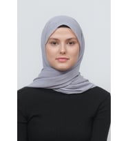 Kadın Pratik Kırışık Krinkıl Mira Tesettür Şal (Açık Gri)