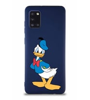 Samsung Galaxy A31 Soft Premier Kapak Donald Duck-D Tasarımlı Silikon Kılıf - Lacivert (Şeffaf)