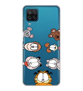 Samsung Galaxy M12 Uyumlu Garfield Tasarımlı Şeffaf Telefon Kılıfı