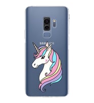 Samsung Galaxy S9 Plus Uyumlu Kamera Korumalı Kapak Unicorn Tasarımlı  Şeffaf Kılıf