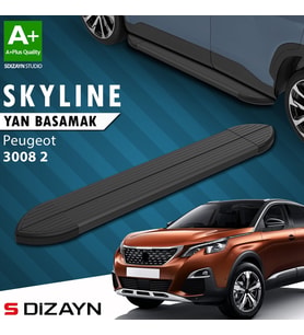 S-Dizayn Peugeot 3008 2 Skyline Siyah Yan Basamak 183 Cm 2016-2023 A+ Kalite