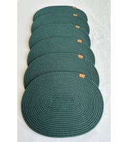 Jüt Amerikan Servis Sofra Altlığı, Masa Dekoru Supla Oval 30x40 6lı (Koyu Yeşill)