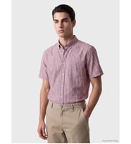 LCWAIKIKI Classic Bordo Regular Fit Çizgili Poplin Erkek Gömlek