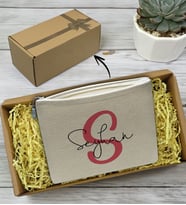 BK Gift Kişiye Özel İsimli Keten Makyaj Çantası-8, Anneler Günü Hediyesi, Doğum Günü Hediyesi, Sevgiliye Hediye
