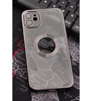 iPhone 11 Uyumlu Siyah Renkli Kenarlı Lazerli Şeffaf Kılıf Lens Korumalı (Renksiz)