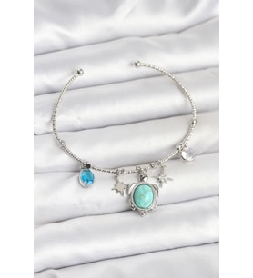 Caretta Caretta Charmlı Gümüş Renk Kadın Bileklik - TJ-BB8034