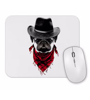 Kovboy Pug Köpek Mouse Pad