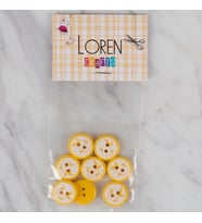 Loren Crafts sarı 8 li balık düğme - 579