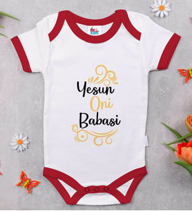 BK Kids Yesun Oni Babasi Tasarımlı Kırmızı Bebek Body Zıbın-1