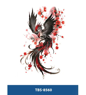 TBS-8560 ORTA BOY ANKA KUŞU DESEN RENKLİ GEÇİCİ DÖVME-TATTO