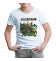 Minecraft - Bedrock Beyaz Çocuk Tshirt