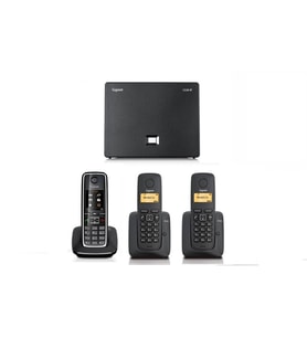 Gigaset C550 Analog & IP 3 Dahili Telsiz Kablosuz Telefon Santrali (Siyah)