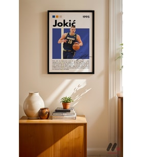 Jokic Basketbol Posteri, Siyah Çerçeveli Duvar Tablosu - Spor Severlere Hediye