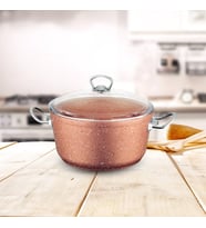 GÜRAL ÇELİK Ametis 22 Cm Granit Derin Tencere - Tiramisu