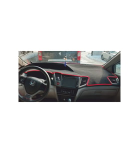 2011-2014 Modellerine Uygun Honda Civic Fb7 Torpido Koruma Halısı Siyah Kenar Renk Siyah