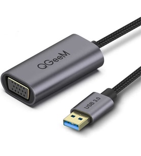 USB ve VGA Dönüştürücü Aktarım Kablosu (Tak ve Çalıştır, 1080P Kaliteli Görüntü, 20 cm Uzunlukta) (Siyah)
