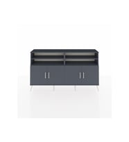 Arges Konsol 6 Raflı 4 Kapaklı 176x30x99 Antrasit-Antrasit/Çam