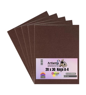 Kahverengi Keçe A4 2 mm 20x30 cm 5 li 1 Paket Okul Kreş Etkinlik