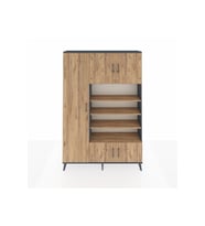 Arges Dolap 10 Raflı 5 Kapaklı 132x30x195 Antrasit-Çam/Çam