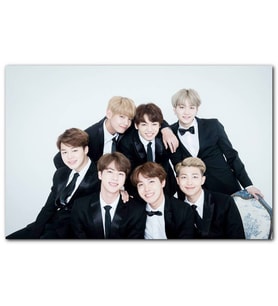 Cakatablo BTS Kore Pop Siyah Takım Elbiseli MDF Tablo