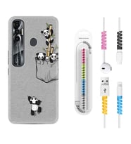 Tecno Spark 6 6 Go 8C 8 Pro 7 7 Pro Kılıf Kablo Koruma Spiral Silikon Pandalar 1798