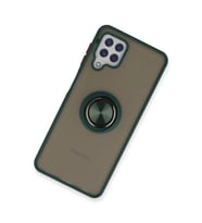 ERTAN Samsung Galaxy A22 Kılıf Montreal Yüzüklü Silikon Kapak - Yeşil