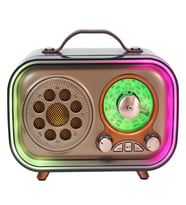 UltraTekno M-1315BT Bluetooth Subwoofer'lı Retro Radyo Şarjlı 3 Band Fm/am/sw Vintage Hoparlör USB Tf Destekli (Açık Gri)