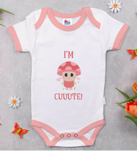 BK Kids I'm Cute Tasarımlı Pembe Bebek Body Zıbın-1