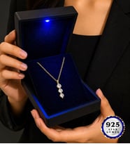925 Ayar Gümüş Üçlü Tektaş Kolye Altın Kaplama Zirkon Taşlı Kadın Kolye