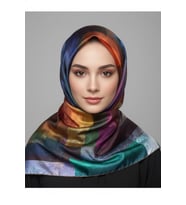 Trend Dijital Baskı Batik Dikdörtgen Desenli Royan Eşarp Desen 4 Renk 6