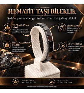 Hematit Doğal Taş Kare Bileklik