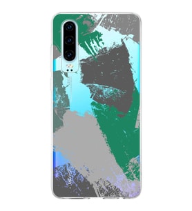 Huawei P30 Uyumlu Kapak Brush Stroke Tasarımlı Şeffaf Silikon Kılıf