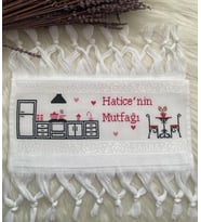 DA&TE BASKI KİŞİYE ÖZEL EL İŞLEMELİ ETAMİN HAVLU 30X50
