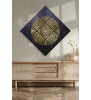 Çerçevesiz Parçalı Çerçeve Görünümlü 9 Parça  Mdf Tablo Seti Çoklu Baskı Seti Mandala ÖZC-MDF9M
