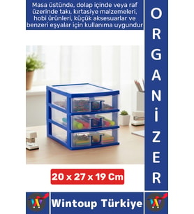 #TakıOrganizer Dayanıklı Plastik Masa Üstü Dolap Raf Küçük Eşya 3 Çekmeceli Komidin Mini Organizer