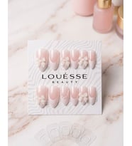 Louésse Blush Bow Takma Tırnak 12’li Pembe Kurdele İnci Detaylı Soft Nail