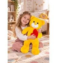 50 cm Kalpli Peluş Sevimli Patron Ayıcık (Sarı)