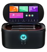Ikarao Partybox Shell S1 280W Karaoke Bluetooth Hoparlör Seti, 10.1" Dahili Tablet, 2 Kablosuz Otomatik Şarjlı Mikrofon, RGB Işıklı Taşınabilir Hoparlör
