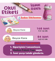 Okul Etiketi Kalem Defter Etiketi Barbi Temalı Özel İsim Yazılabilen Etiket - 252Adet