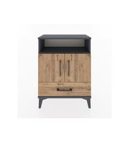 Arges Komodin 3 Raflı Tek Çekmeceli 2 Kapaklı 60x30x80 Antrasit-Çam