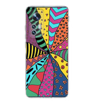 PrintiFy Xiaomi Mi 12 Lite ile Uyumlu 1mm Slim Fit Retro Renkler 4 Baskılı Şeffaf  Kılıf
