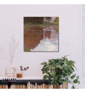 Kare Kanvas Tablo Ünlü Eserler Gustav Klimt-Tranquil Pond