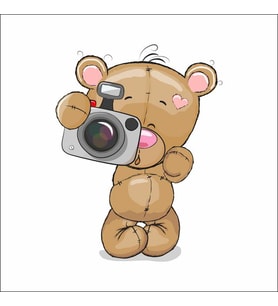 Fotoğraf Çeken Ayıcık Sticker Duvar Sticker 30x20 CM