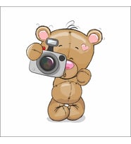 Fotoğraf Çeken Ayıcık Sticker Duvar Sticker 30x20 CM
