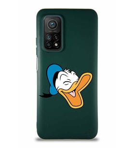 Xiaomi Mi 10T Pro Soft Premier Kapak Donald Duck-E Tasarımlı Silikon Kılıf - Yeşil (Şeffaf)